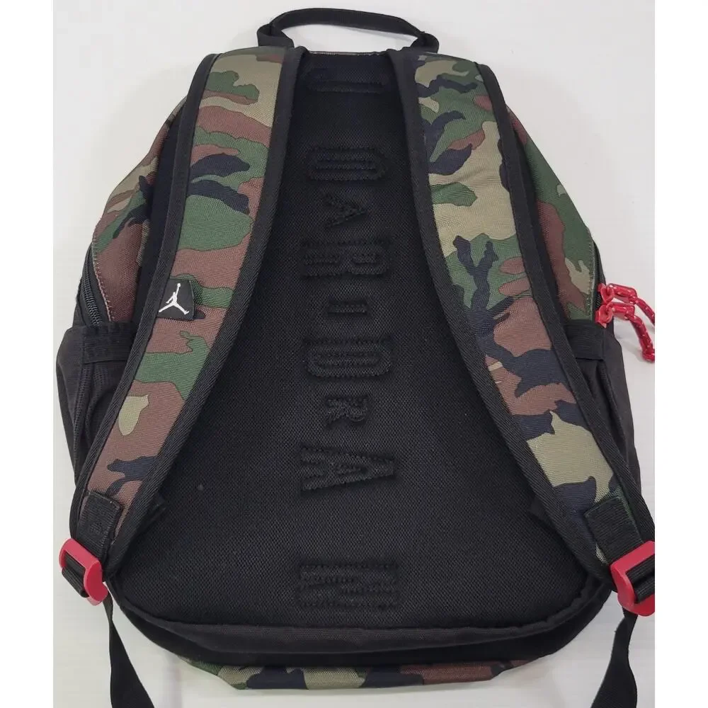 D) Jumpman Air Jordan Black Camouflage Green Camo Child Backpack School Book Bag